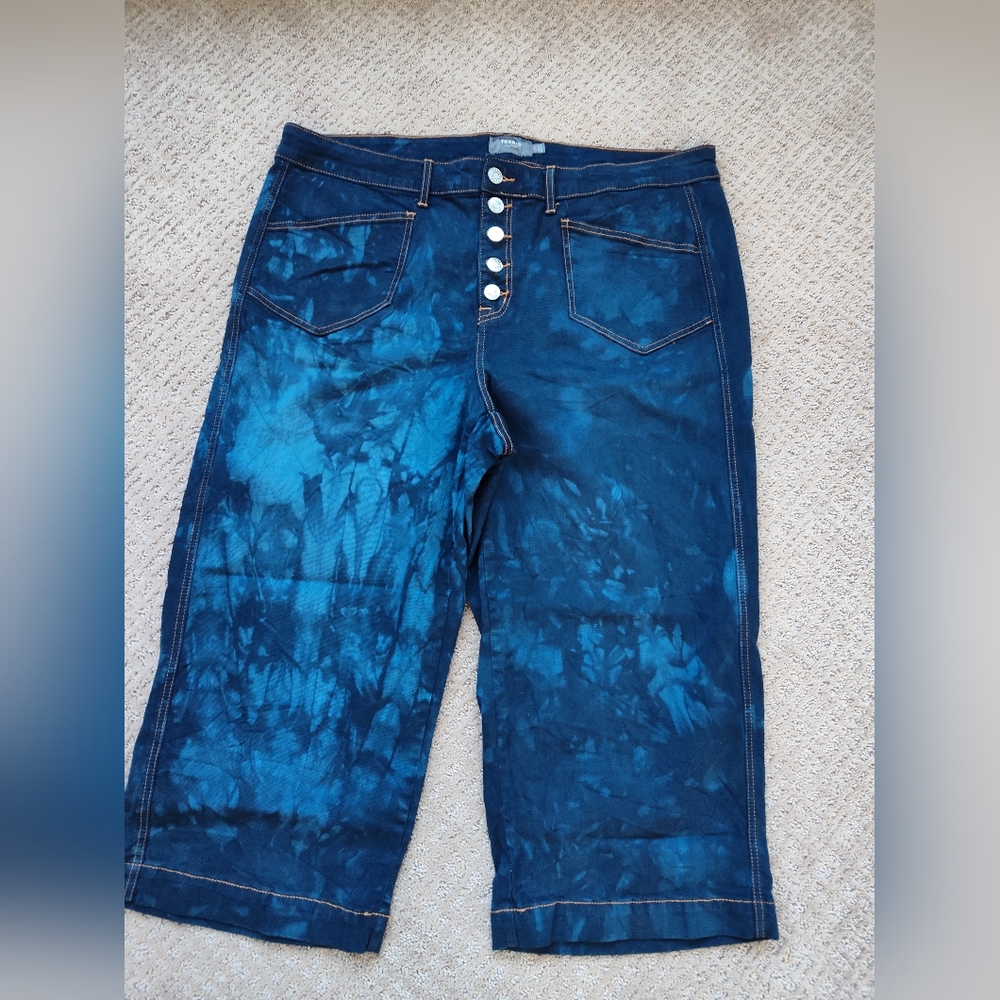 torrid Blue Tie-Dye Ankle Crop Jeans